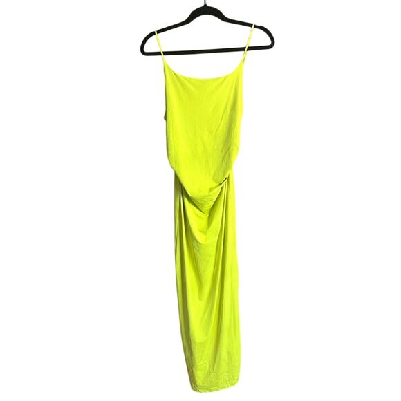 Zara Dresses & Skirts - Zara Lime Green Dress With‎ Gathered Waist Size Medium